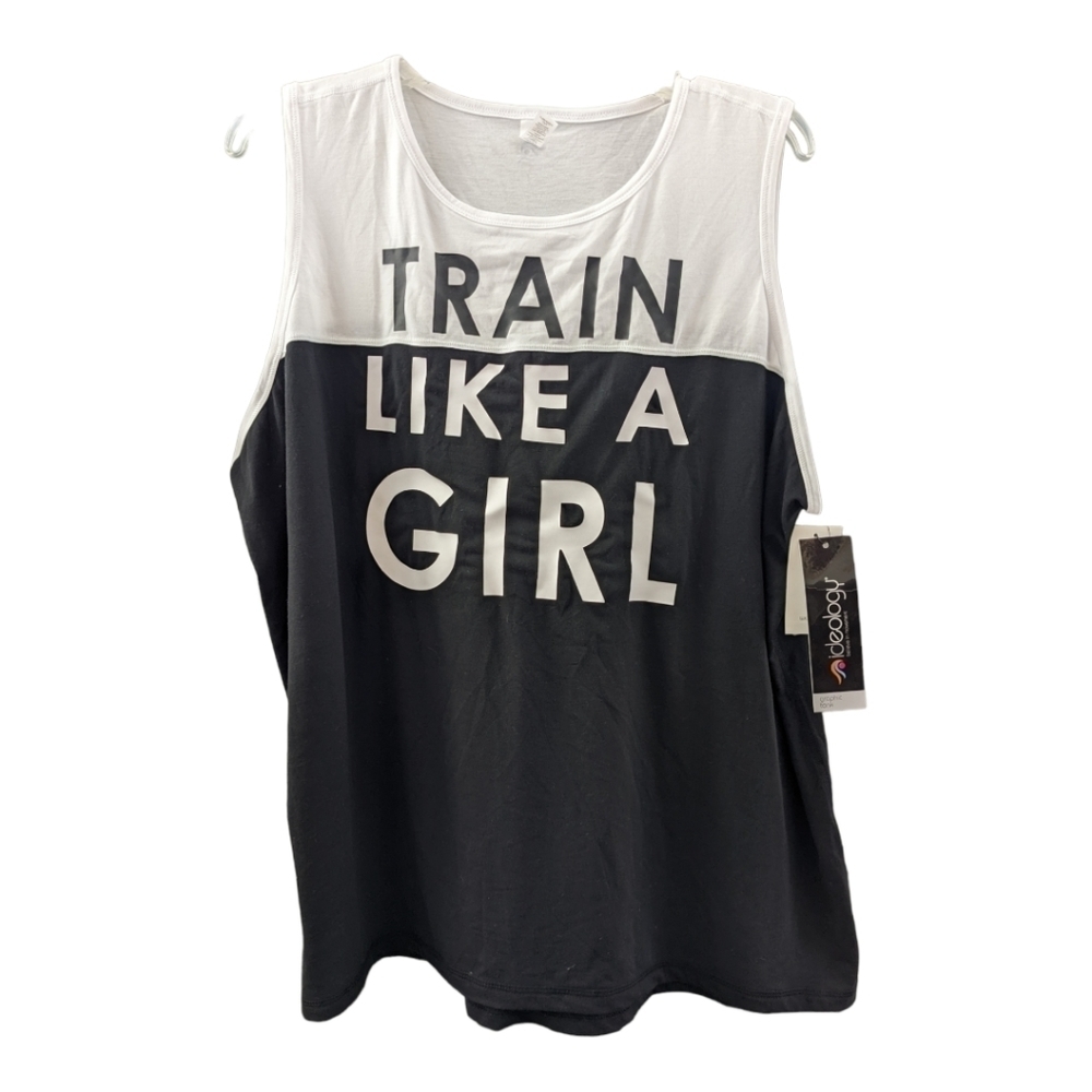 NEW Ideology "Train like a Girl" B & W graphic Size 2X